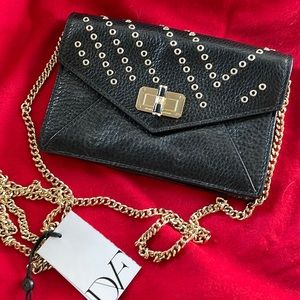 Diane von Furtenberg black n gold purse